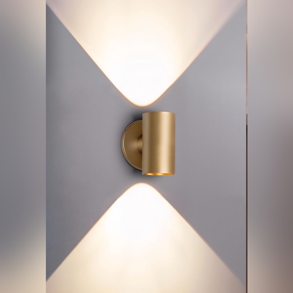 Tubicen Up Down Wall Sconce Indoor Dimmable Home Theater Wall Sconces 7W Gold